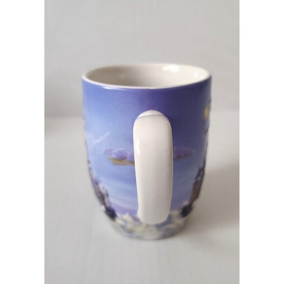 Walt Disney World Coffee Mug Raised 3D Cinderella Castle Tinkerbell Glitter - Picture 5 of 10